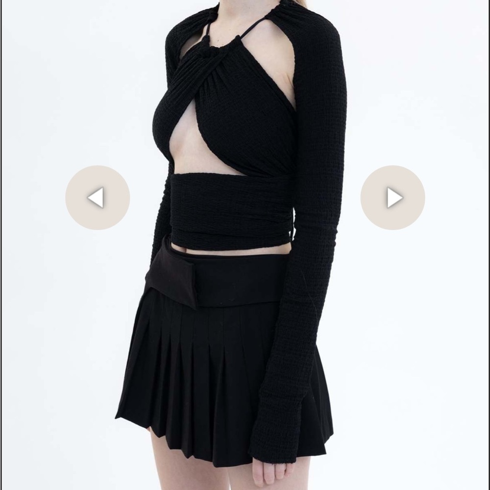 Danielle Guizio black wrap top (halter and bolero / shrug combo) - Picture 3 of 7